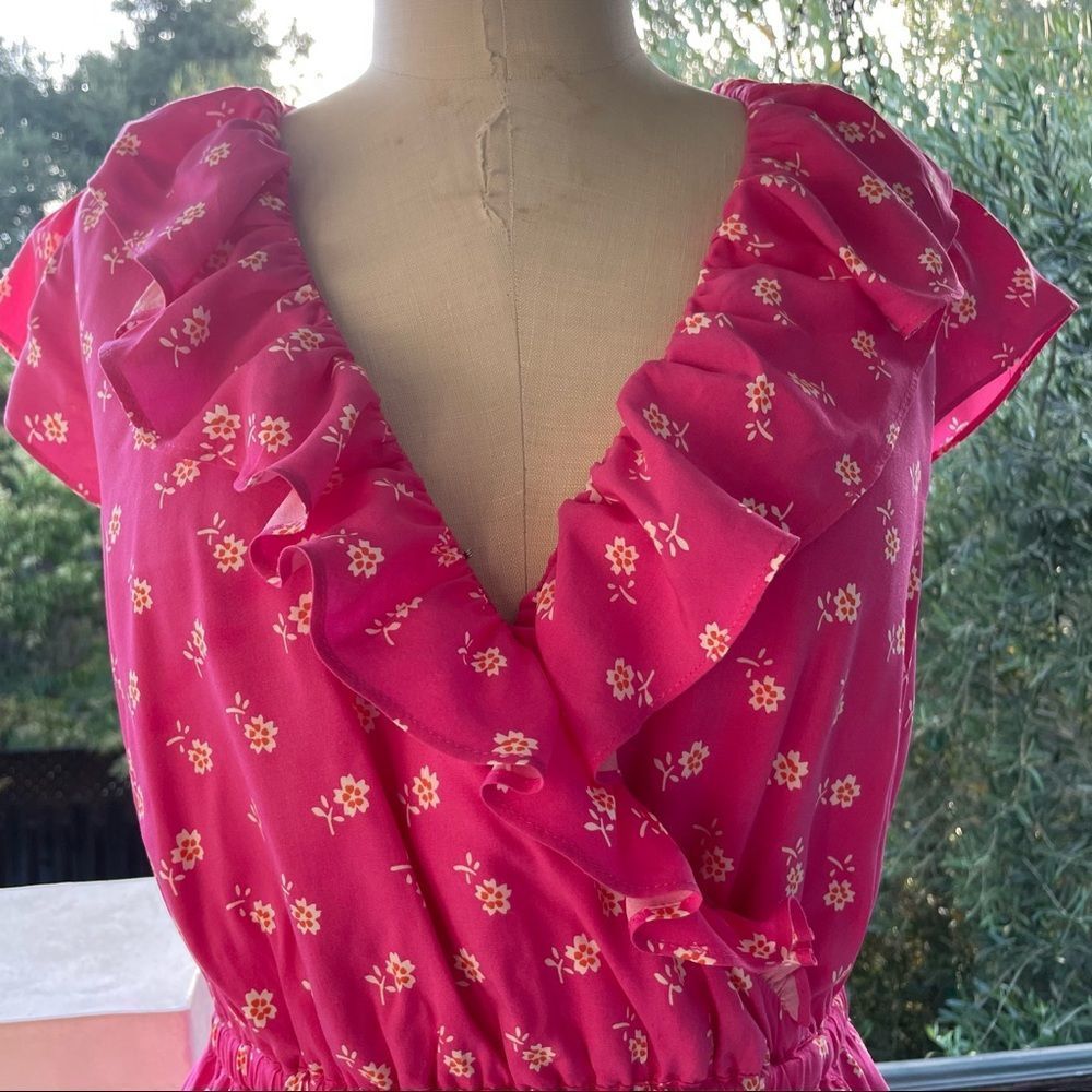 Pink Floral Ruffle Dress - Picture 3 of 9